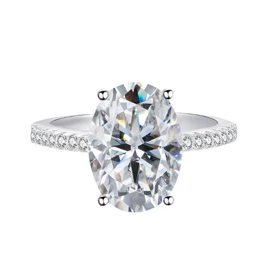 1ct 2ct 3ct 925 Silver Oval Moissanite Ring