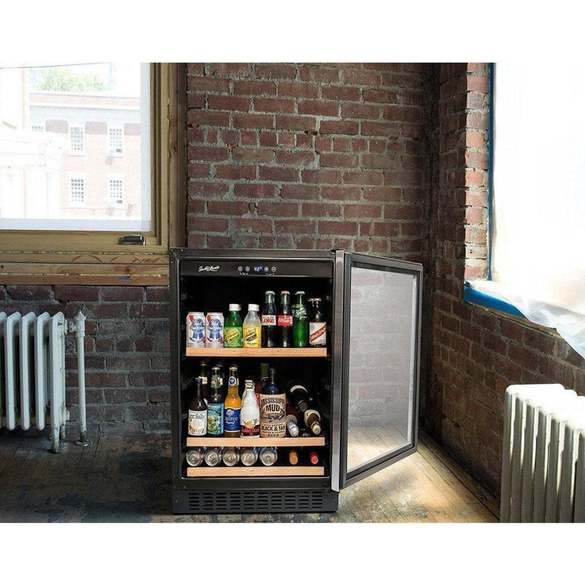 Smith and Hanks 178 Can Beverage Cooler, Stainless Steel Door Trim - BEV145SRE