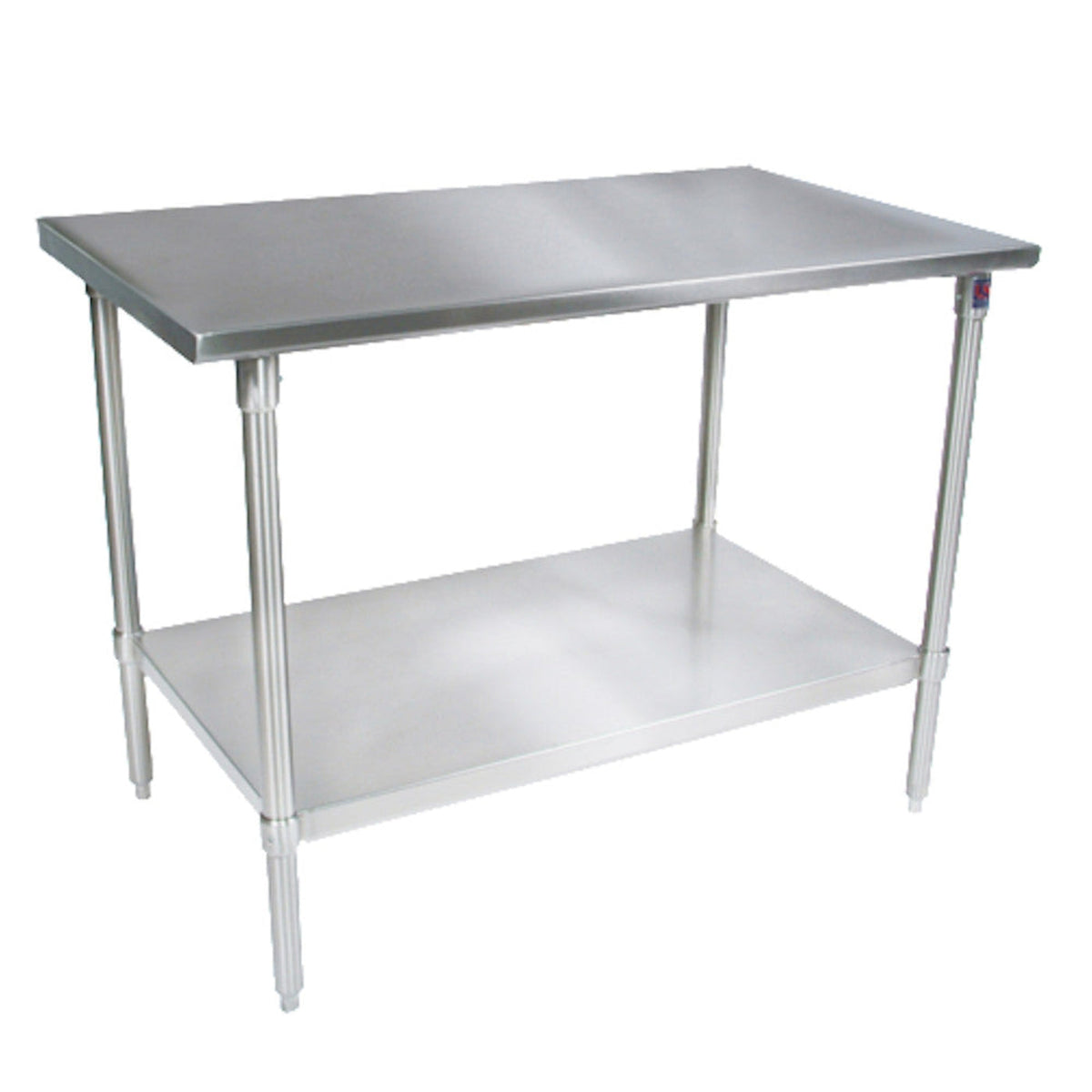 John Boos ST6-24108GSK 108"W, 24"D Work Table Galvanized Adjustable Undershelf - JBST624108GSK