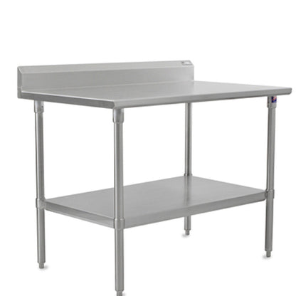 John Boos ST6R5-2460GSK 60" W x 24" D Work Table with 5" Backsplash - JBST6R52460GSK