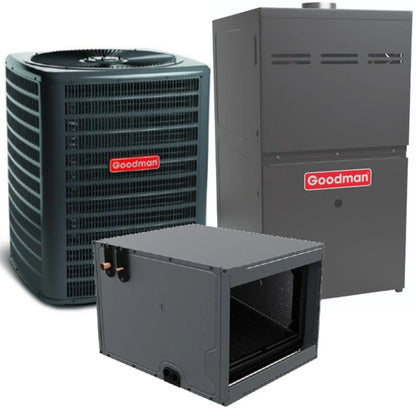 Goodman - 2.5 Ton/60,000 BTU 80% AFUE Gas Furnace and Air Conditioner System - Horizontal - 14 SEER2 - R32 - GLXS3BN3010 / CHPTA3026B3 / GMVC800604BN