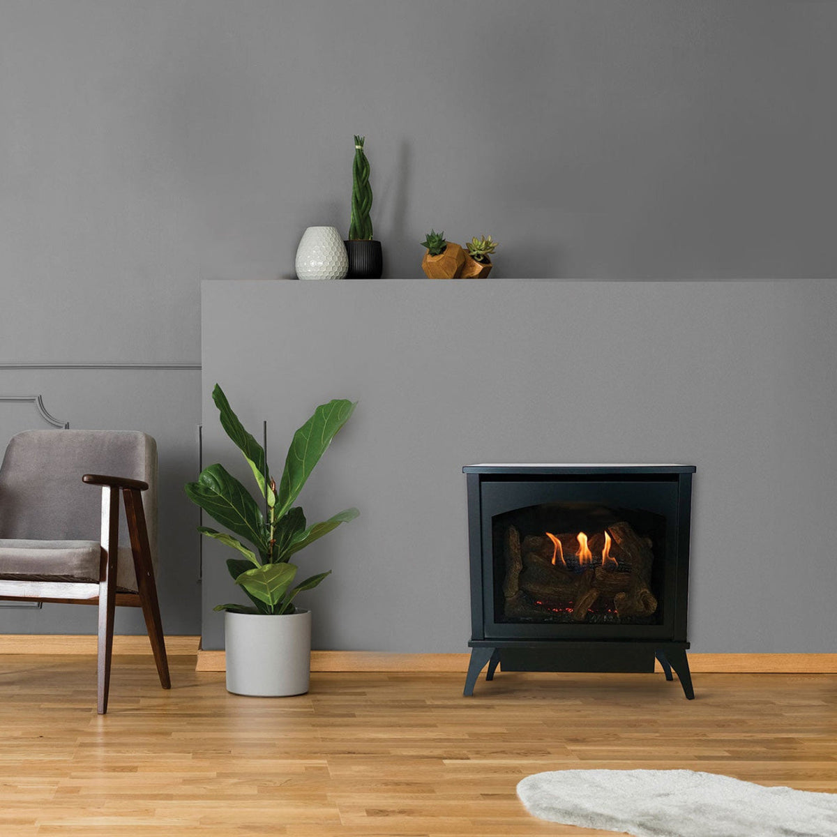 Empire Steel Spirit Stove Freestanding Vent Free Gas Stove | Small - VFD20MS70FN