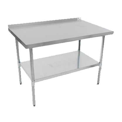 John Boos UFBLS6024 60" x 24" Stainless Steel Budget Work Table with Backsplash - JBUFBLS6024