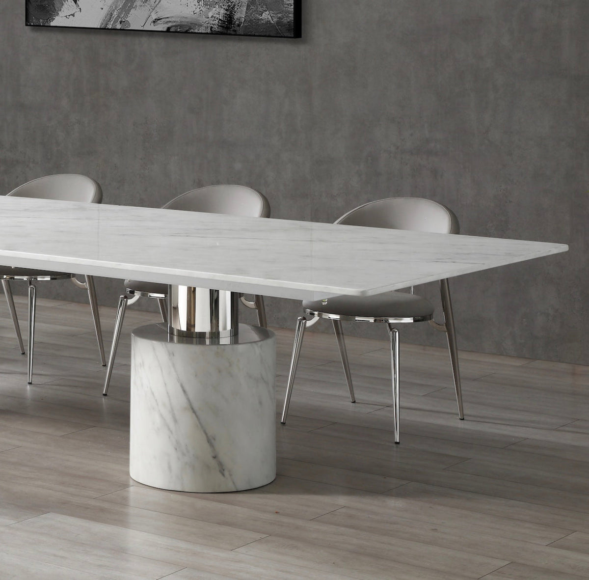 Whiteline Modern Living Geneva Extra Large Dining Table Cylinder -DT1640XL-GLD