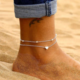 Ankle Bracelets for Women – Boho Gold & Silver Tassel Chain with Snake, Starfish, and Heart Charms