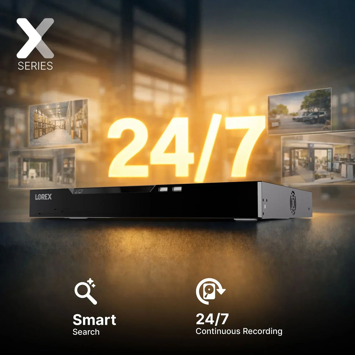 Lorex Connect X Series 4K 32-Channel Wired NVR System with X3 Bullet Security Cameras - 8TB (Cables not included)