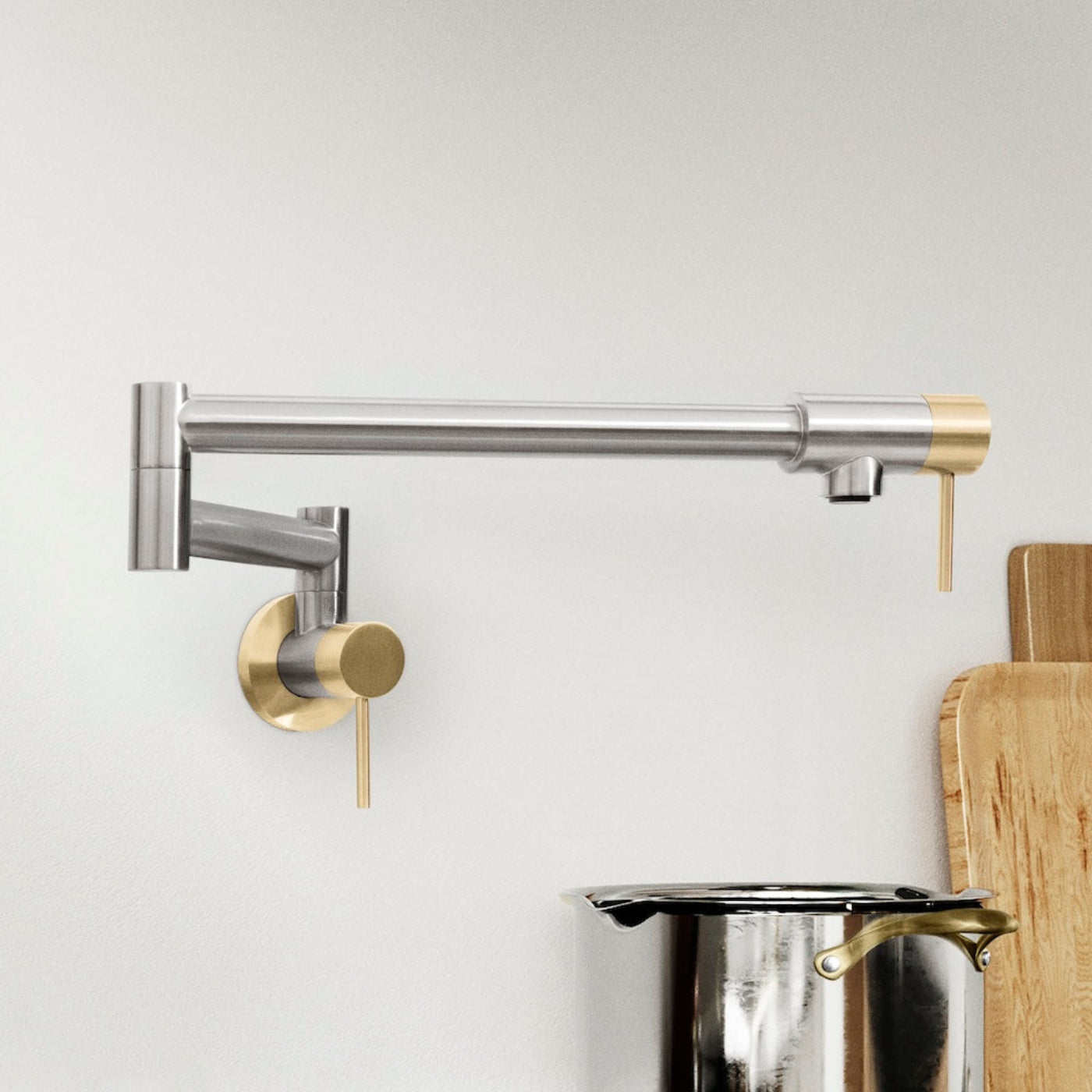 ZLINE Autograph Gemini Pot Filler in Brushed Nickel and Champagne Bronze,  - GEM-FPF-ZBNCB
