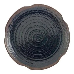 Thunder Group Tenmoku 16" Melamine Lotus Shape Plate, Pack of 12 - 1816TM