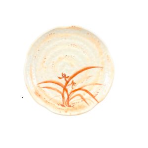 Thunder Group Gold Orchid 16" Melamine Lotus Shaped Plate, Pack of 12 - 1816