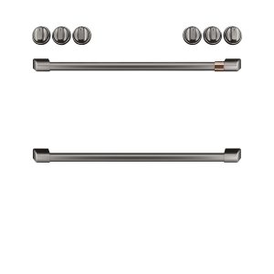 Café Front Control Gas Knobs and Handles - Brushed Black - CXFCGHKPMBT-KT