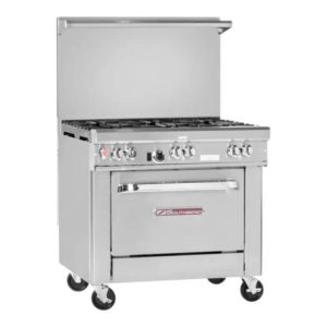 Southbend 436A-3C Ultimate Natural Gas Range 36” Charbroiler With Convection Oven Base 128000 BTU - 436A-3C