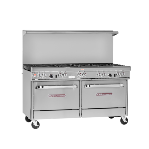 Southbend 4601AA-2R Ultimate Natural Gas Range 60", 6 Non-Clog Burners, 24" Raised Griddle/Broiler With 2 Convection Oven Base 295500 BTU - 4601AA-2RR**