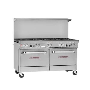Southbend 4601AA Ultimate Natural Gas Range 60” 10 Non-Clog Burners, Standard Grates With 2 Convection Oven Base 394000 BTU - 4601AA