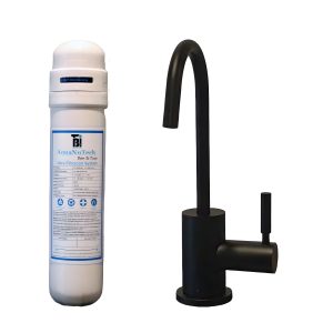 AquaNuTech Filtration System Combo with Contemporary C-Spout Cold Water Faucet New - FL-C2400-CH