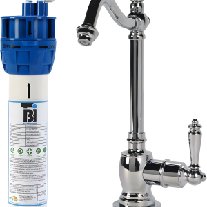 AquaNuTech Filtration System Combo with Traditional Hook Spout Cold Water Faucet New - FL-C2100-CH