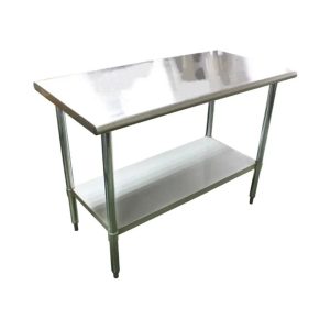 Thunder Group 72" Stainless Steel Flat Top Worktable with Rounded Edges - SLWT43072F