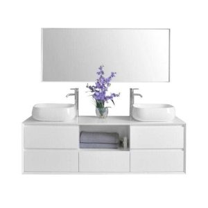 Ancerre Catherine Bathroom Vanity with Solid Surface Top Cabinet Set Collection - VTSM-CATHERINE-63-W