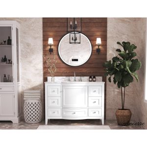 Ancerre Lauren Bathroom Vanity with Sink and Carrara White Marble Top Cabinet Set - VTS-LAUREN-48-W-CW