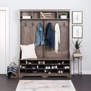 Prepac 60" Wide Hall Tree with 24 Shoe Cubbies - Available in 4 Colors - DSOG-0013-1
